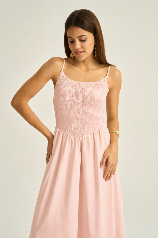 Kate light pink strappy summer dress