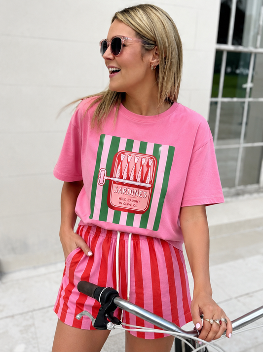 Pink Sardines cotton tshirt