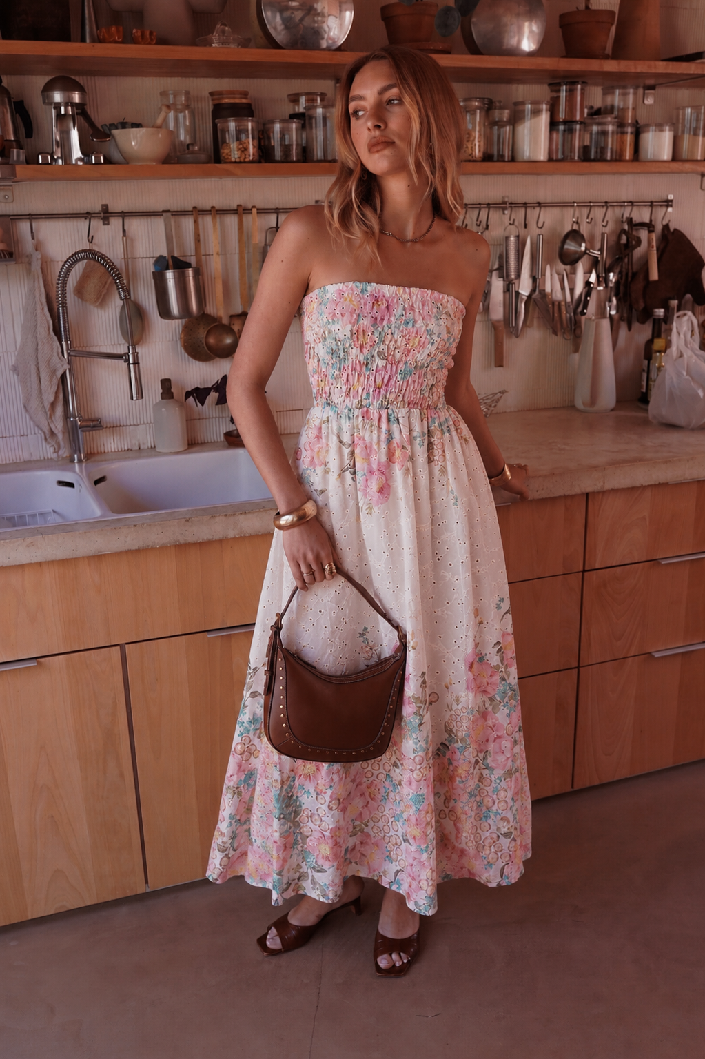 Valerie broderie anglaise pink cotton dress