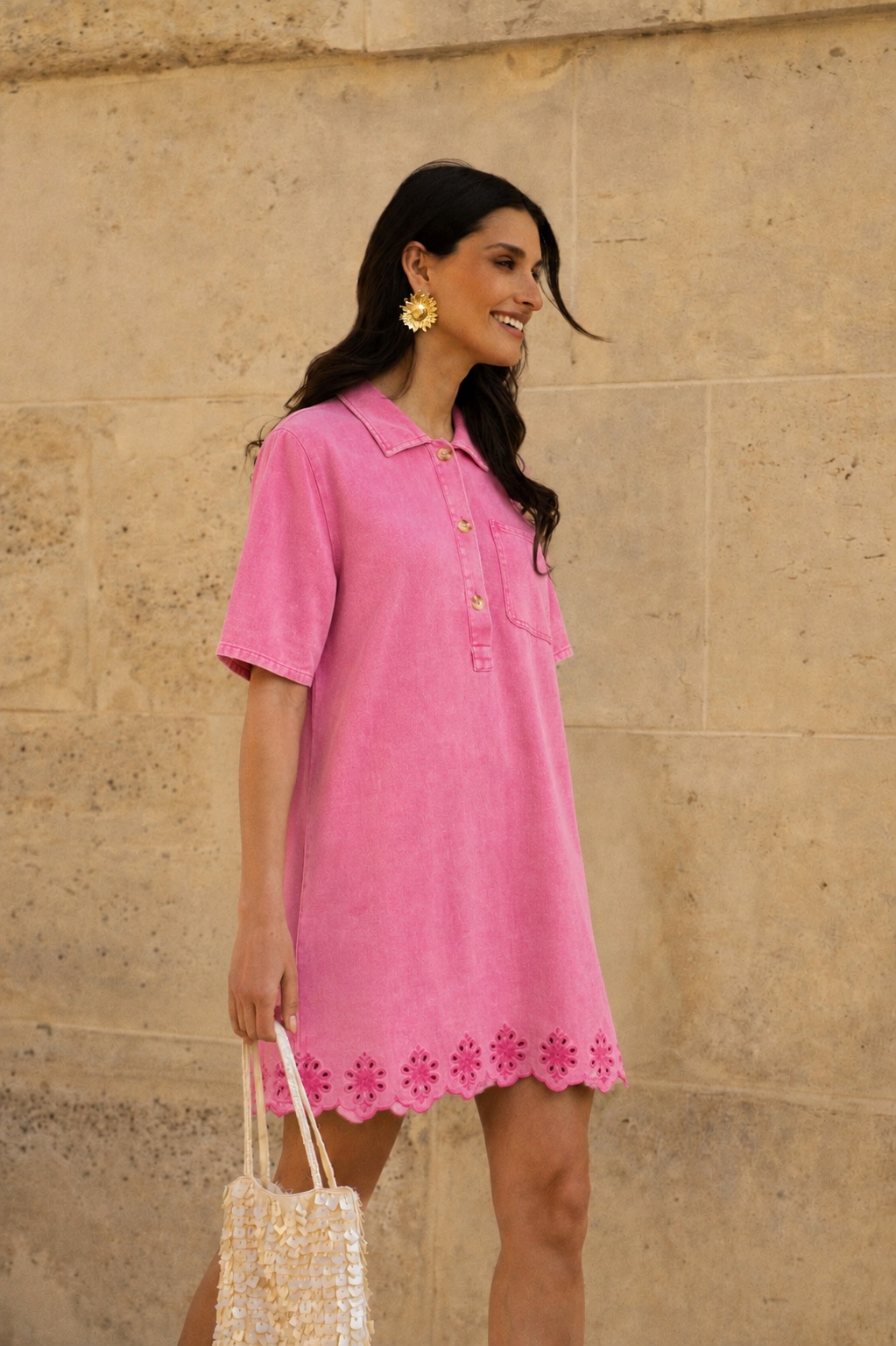 Charlie washed pink denim dress
