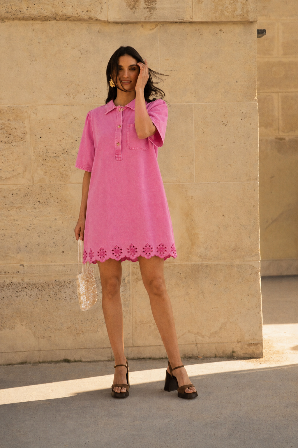 Charlie washed pink denim dress