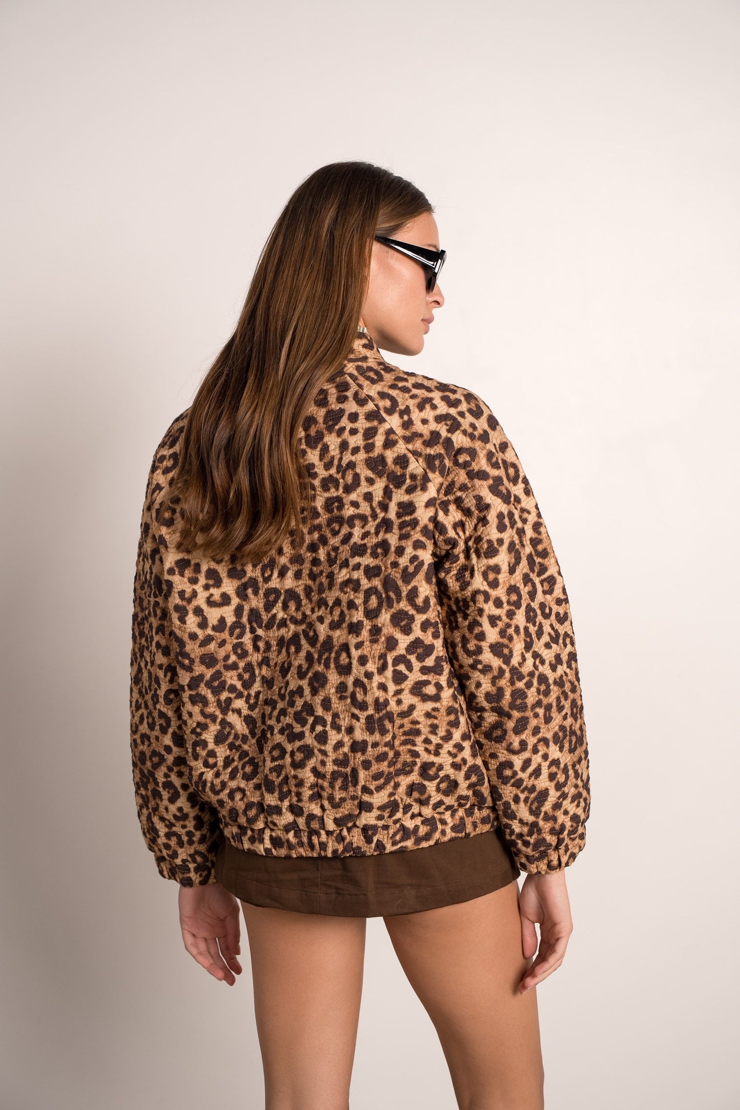 Sara leopard bomber jacket