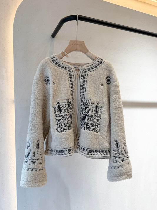Hazel shearling embroidery jacket