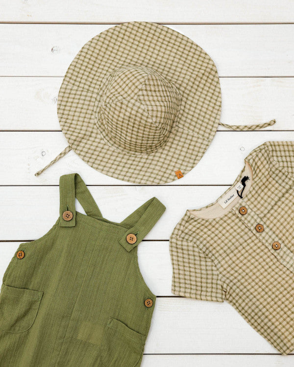 LIL' ATELIER green gingham sun hat