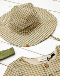 LIL' ATELIER green gingham sun hat