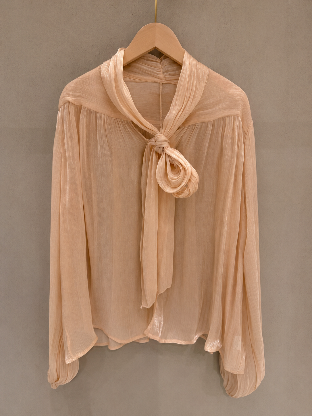 Ava apricot silky blouse & skirt co-ord