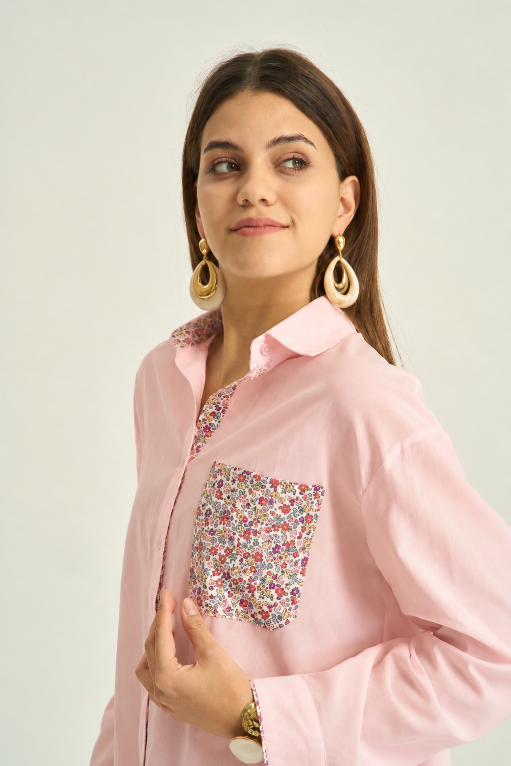 Francis pink floral shirt