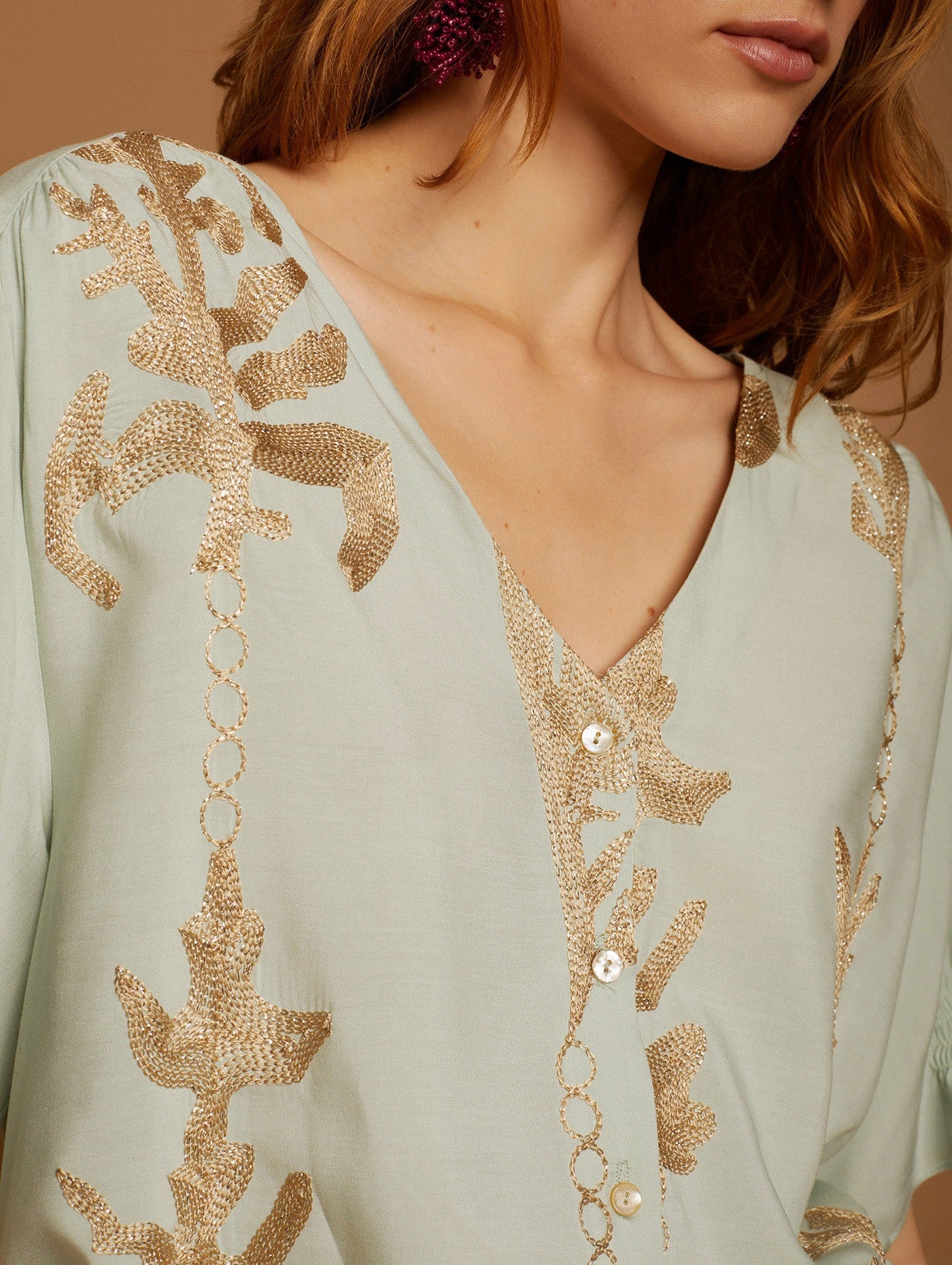 Gold embroidered blouse