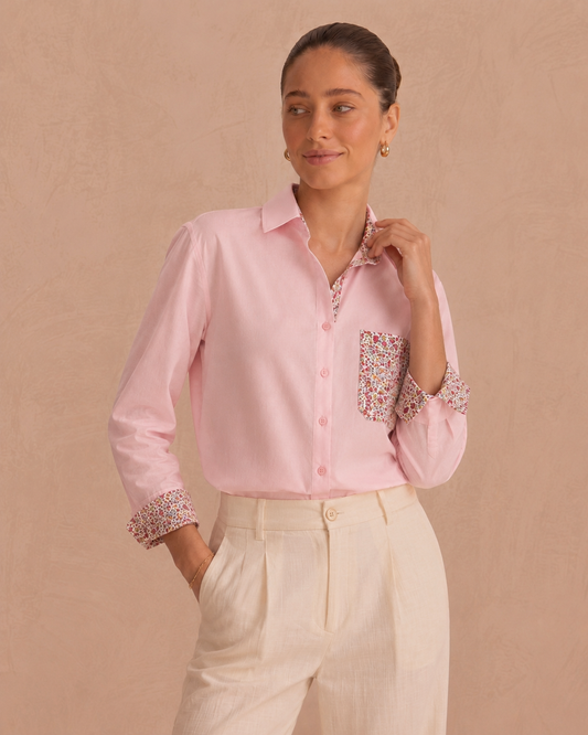 Francis pink floral shirt
