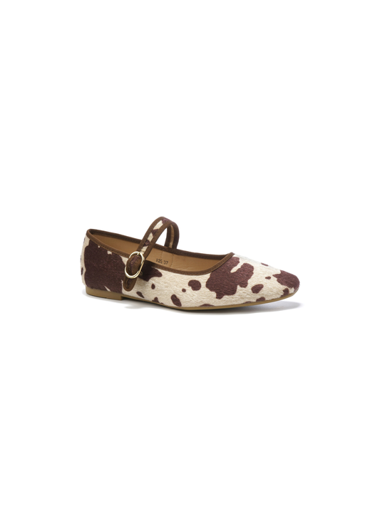 Cow print shoes - pumps with strap