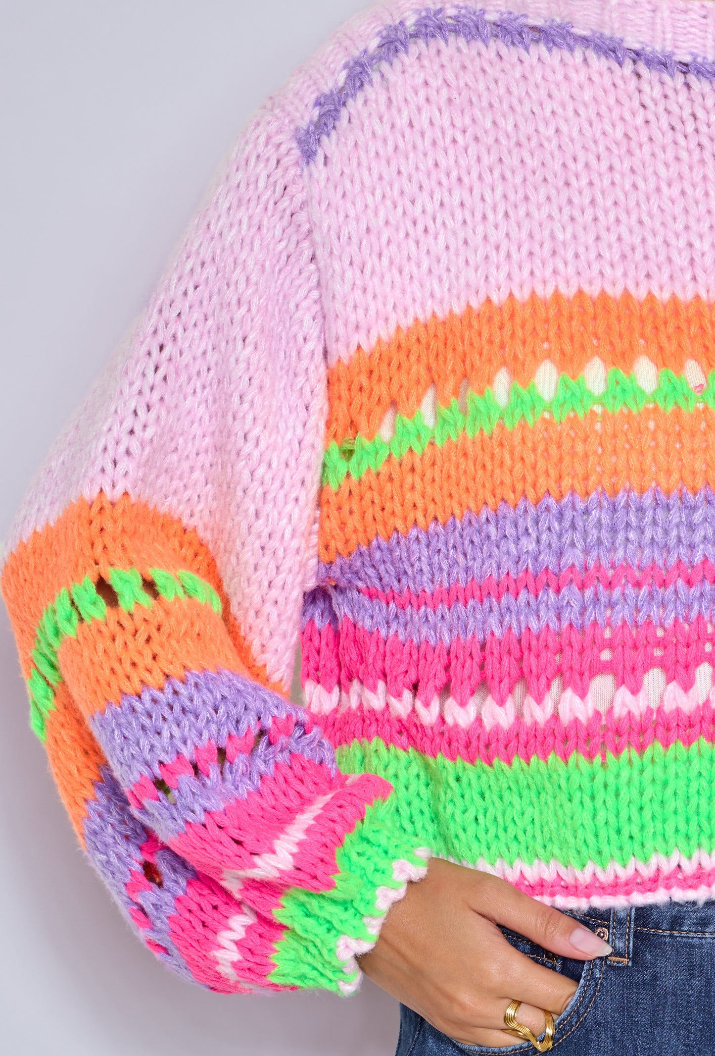Preorder Maddie neon pink and green jumper