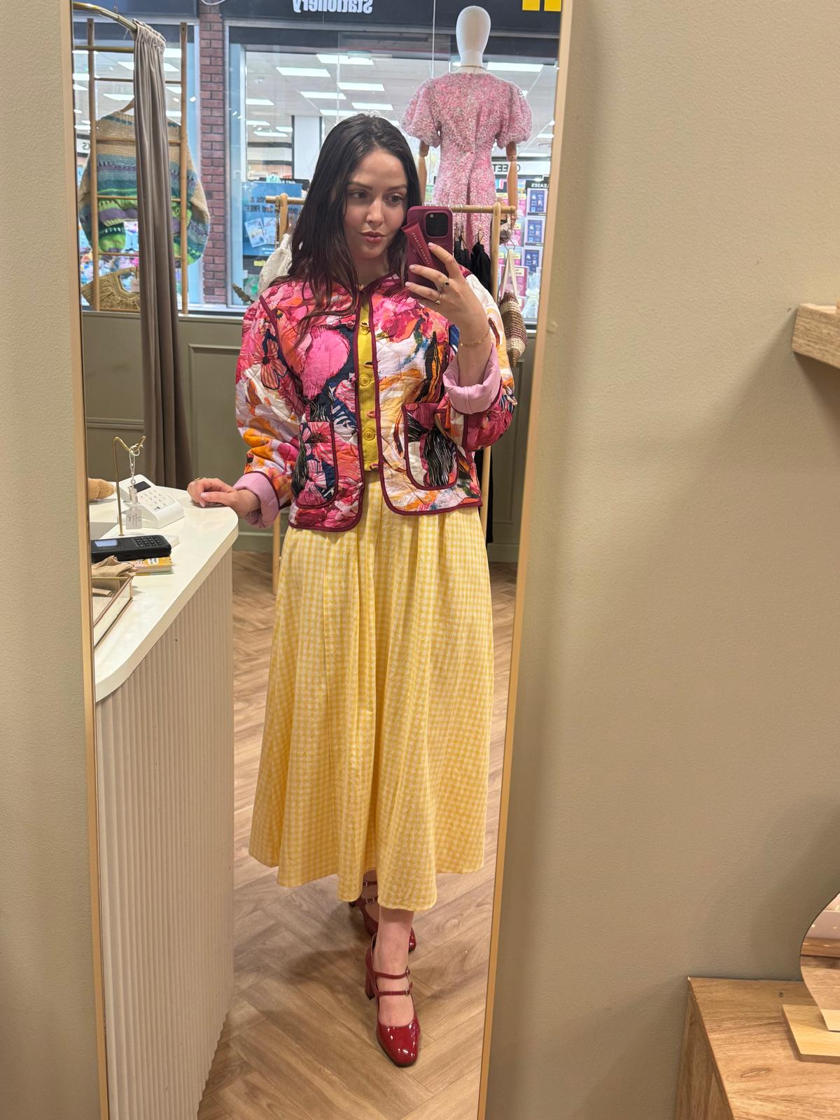 Elizabeth yellow gingham skirt