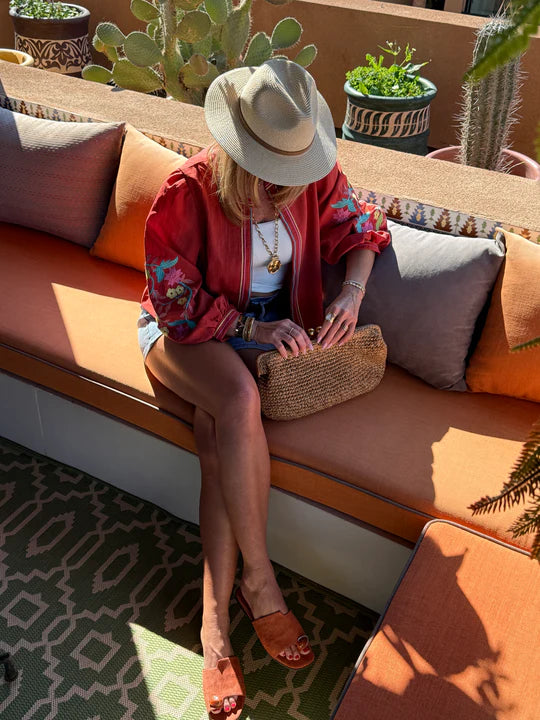 Cecilia terracotta floral boho jacket