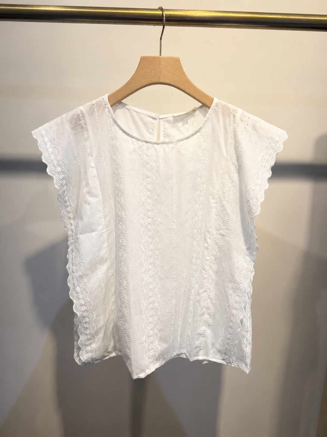 Charlene white lace cotton top