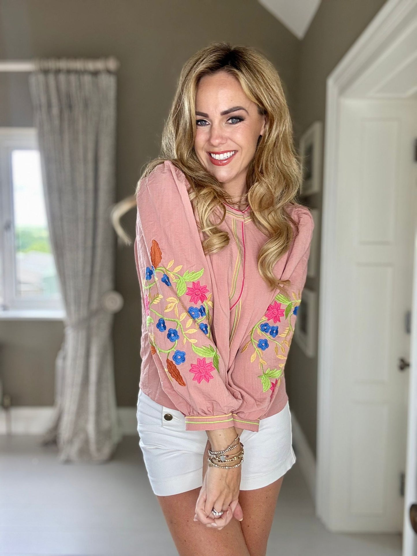 Cecilia pink floral boho jacket