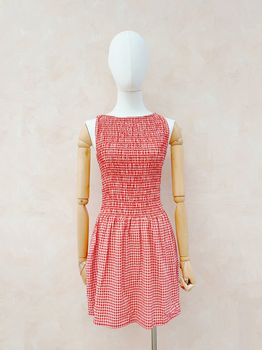 Mia red gingham mini dress