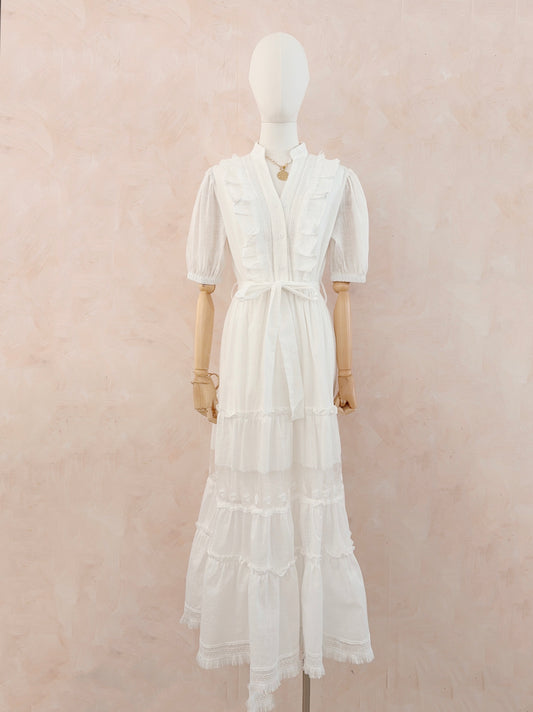 Lorna white long lace dress