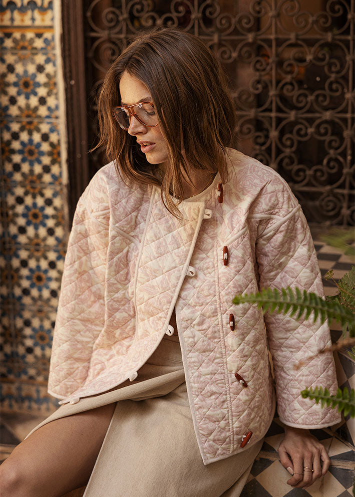 Atelier Rêve pink floral quilted jacket