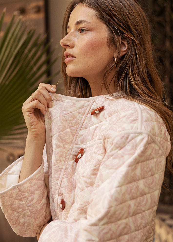 Atelier Rêve pink floral quilted jacket