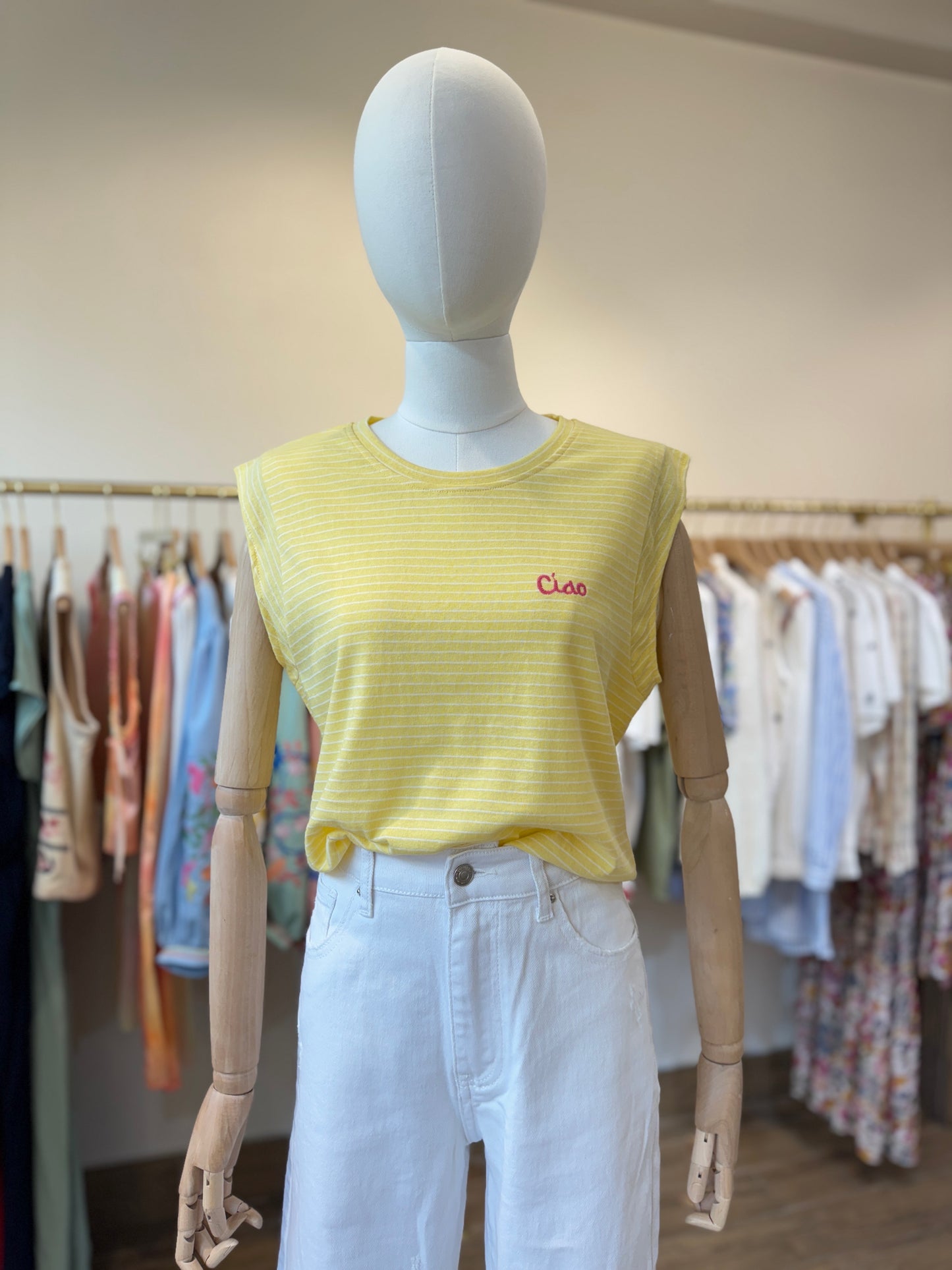 Ciao yellow striped tshirt