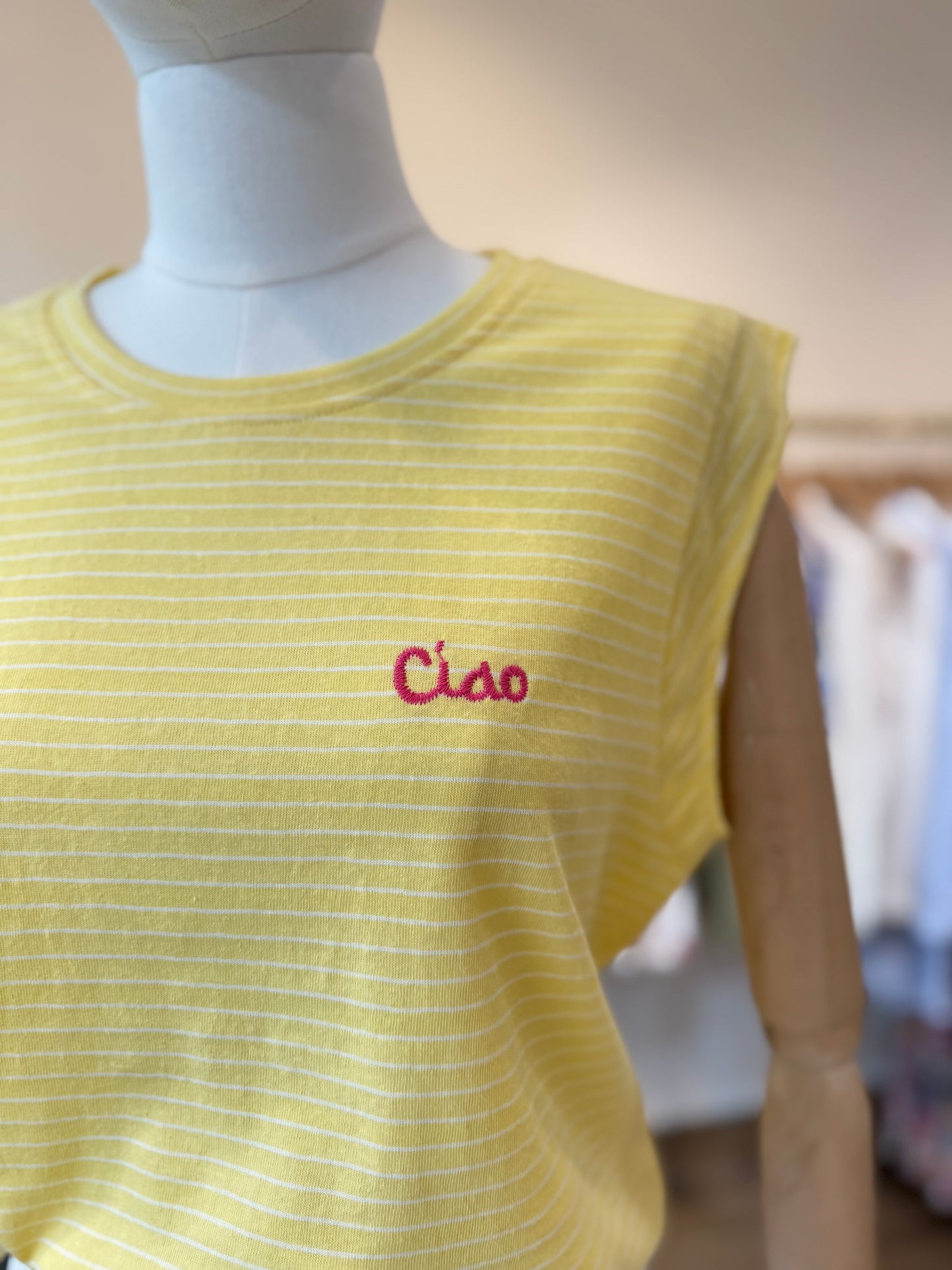 Ciao yellow striped tshirt