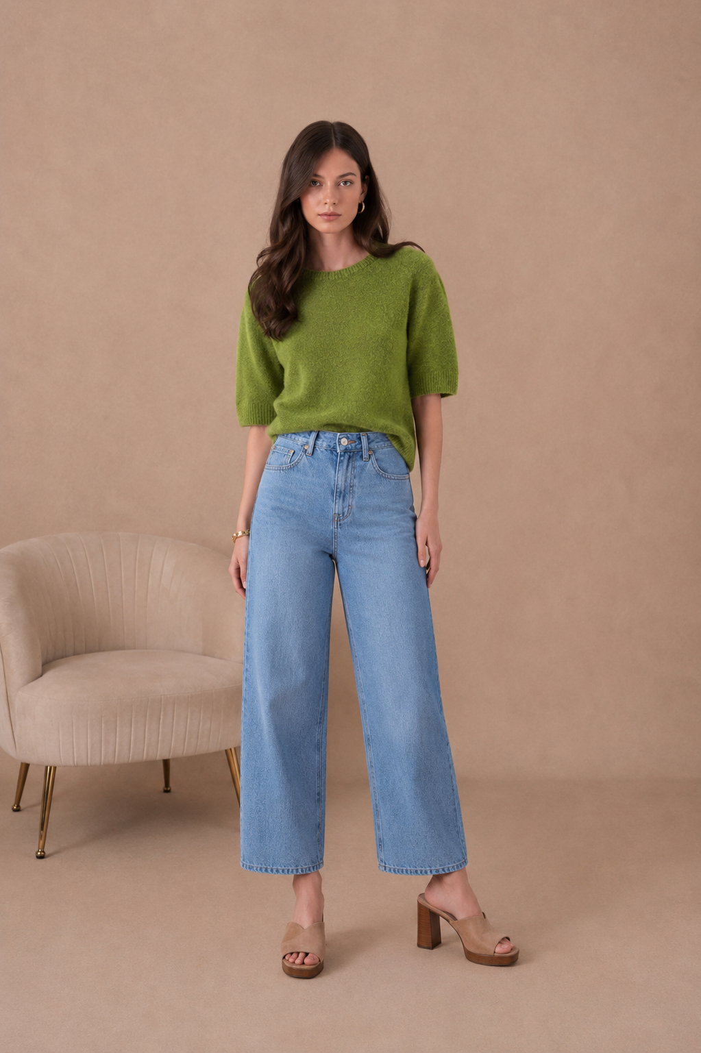 Lottie pistachio green alpaca jumper