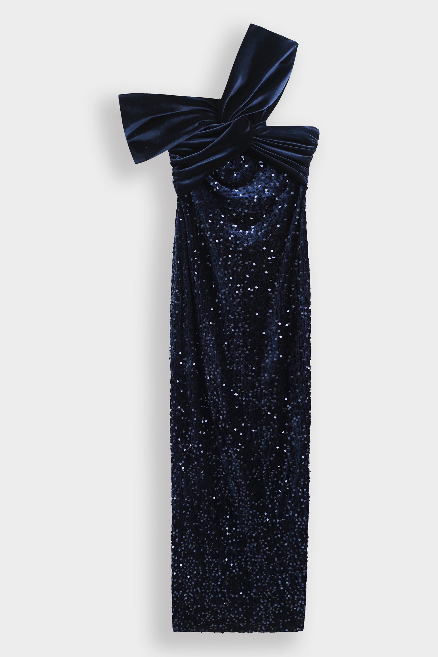 Alison sequin drop shoulder velvet dress navy