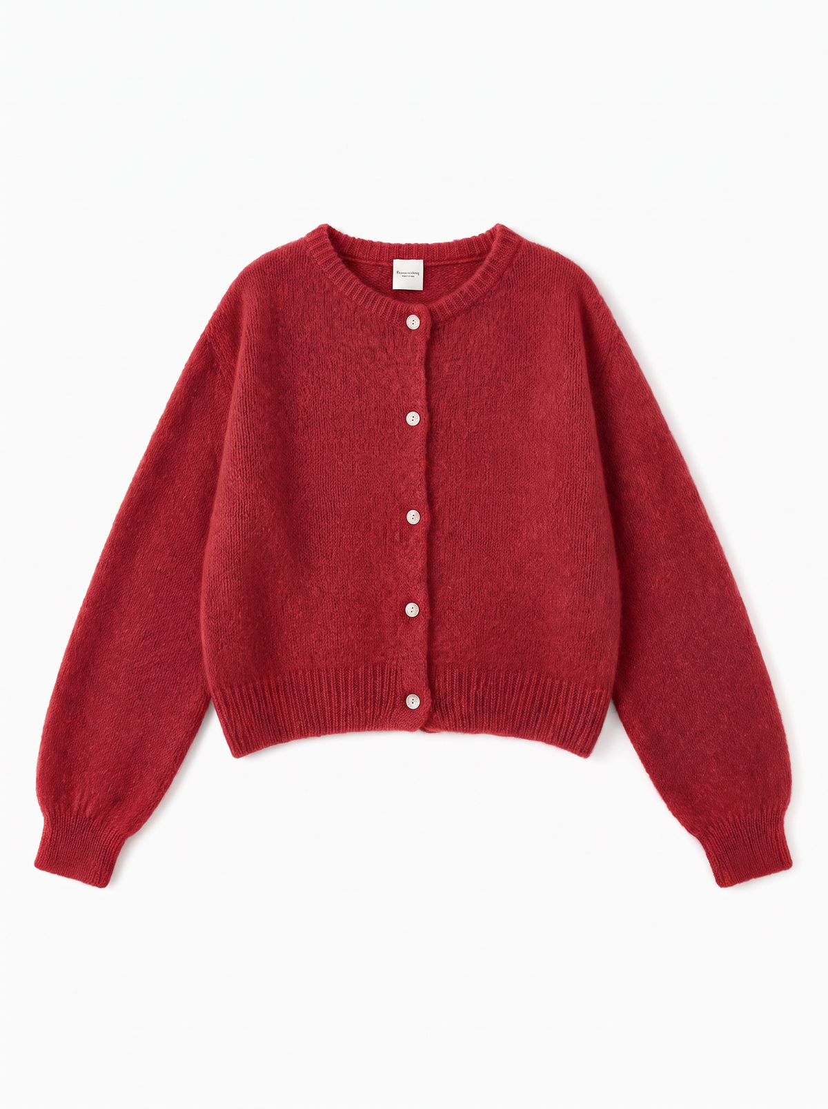 Leah red 30% mohair cardigan