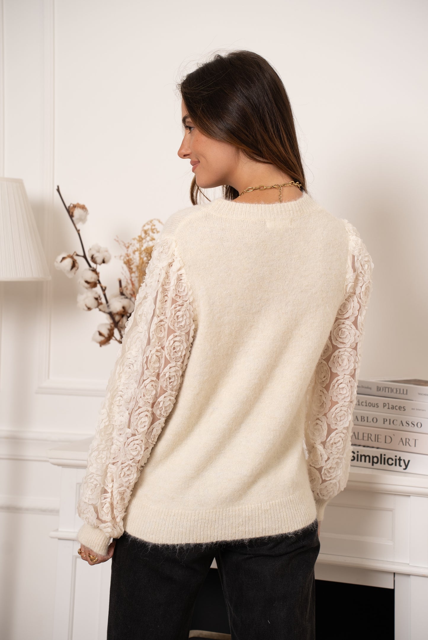 Gemma flower sleeve jumper