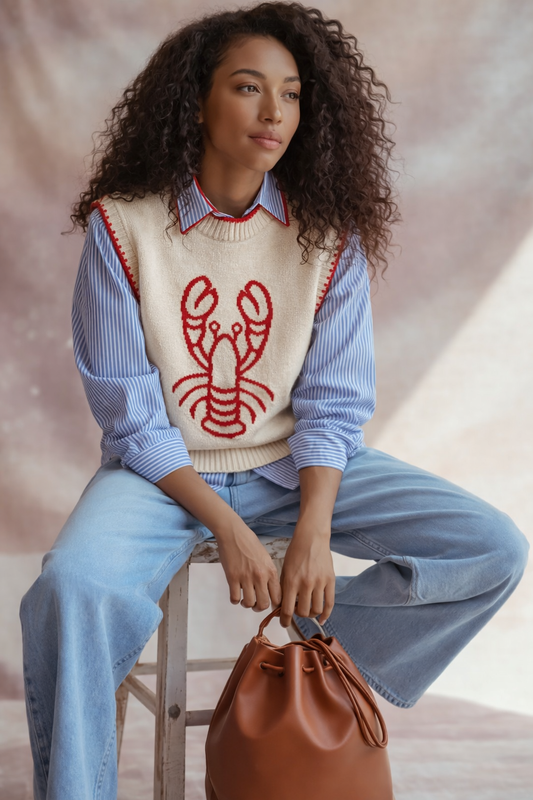 Lobster 🦞 print knit gilet