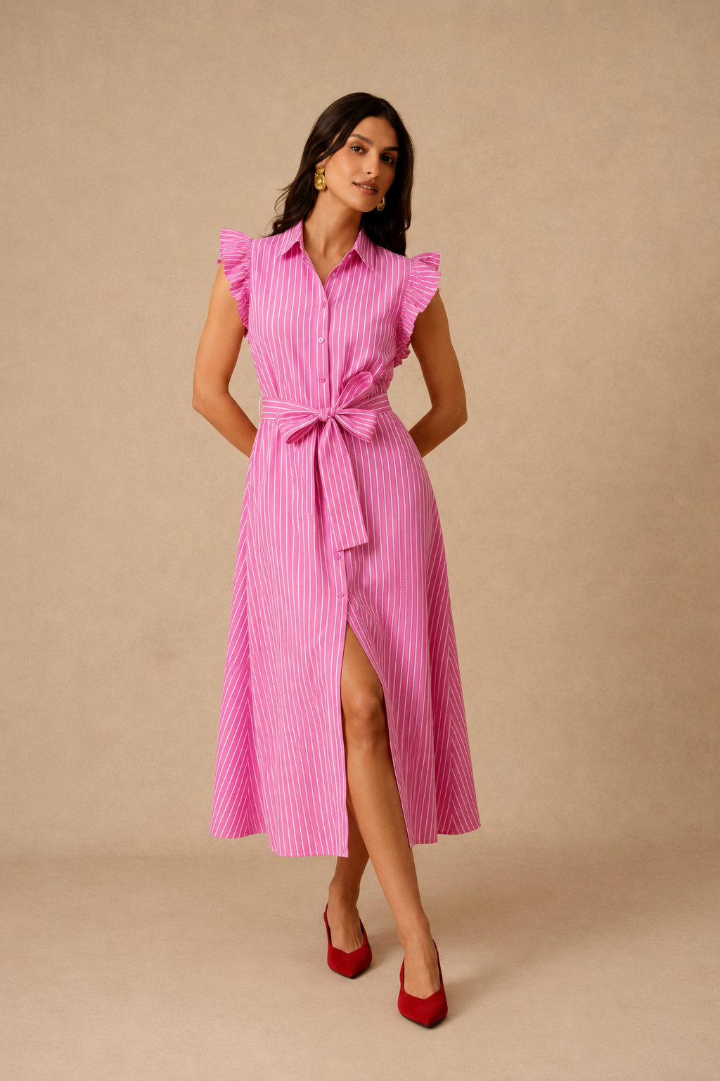 Marilyn pink stripe summer dress
