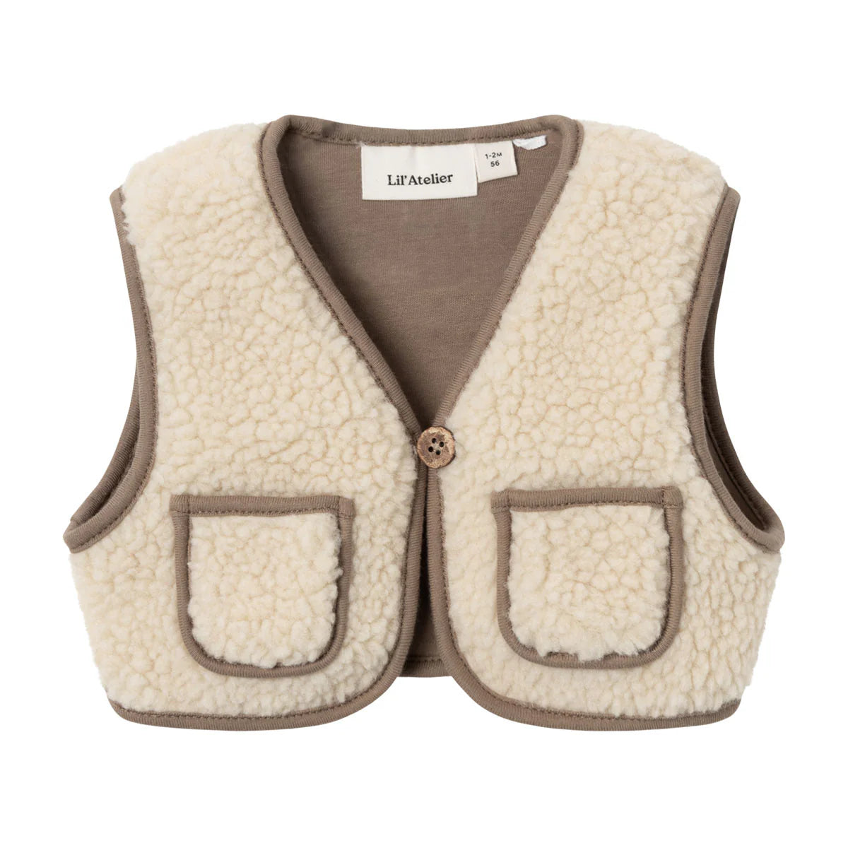 Lil Atelier Jono Sherpa Cardigan - Birch