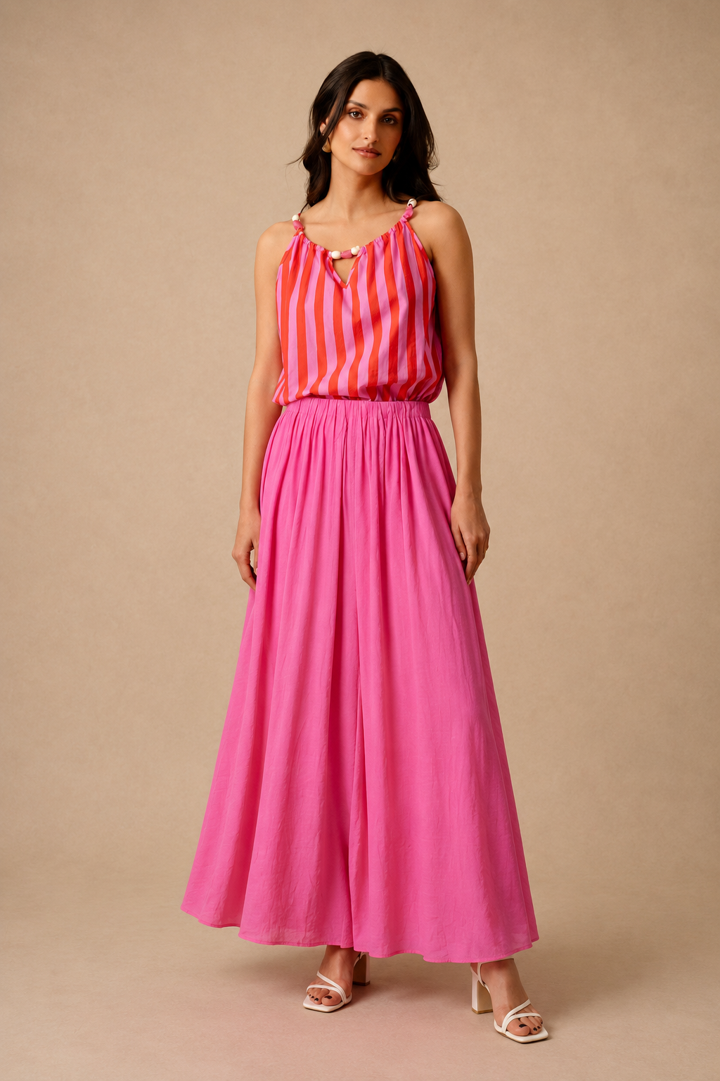 Maria pink maxi skirt