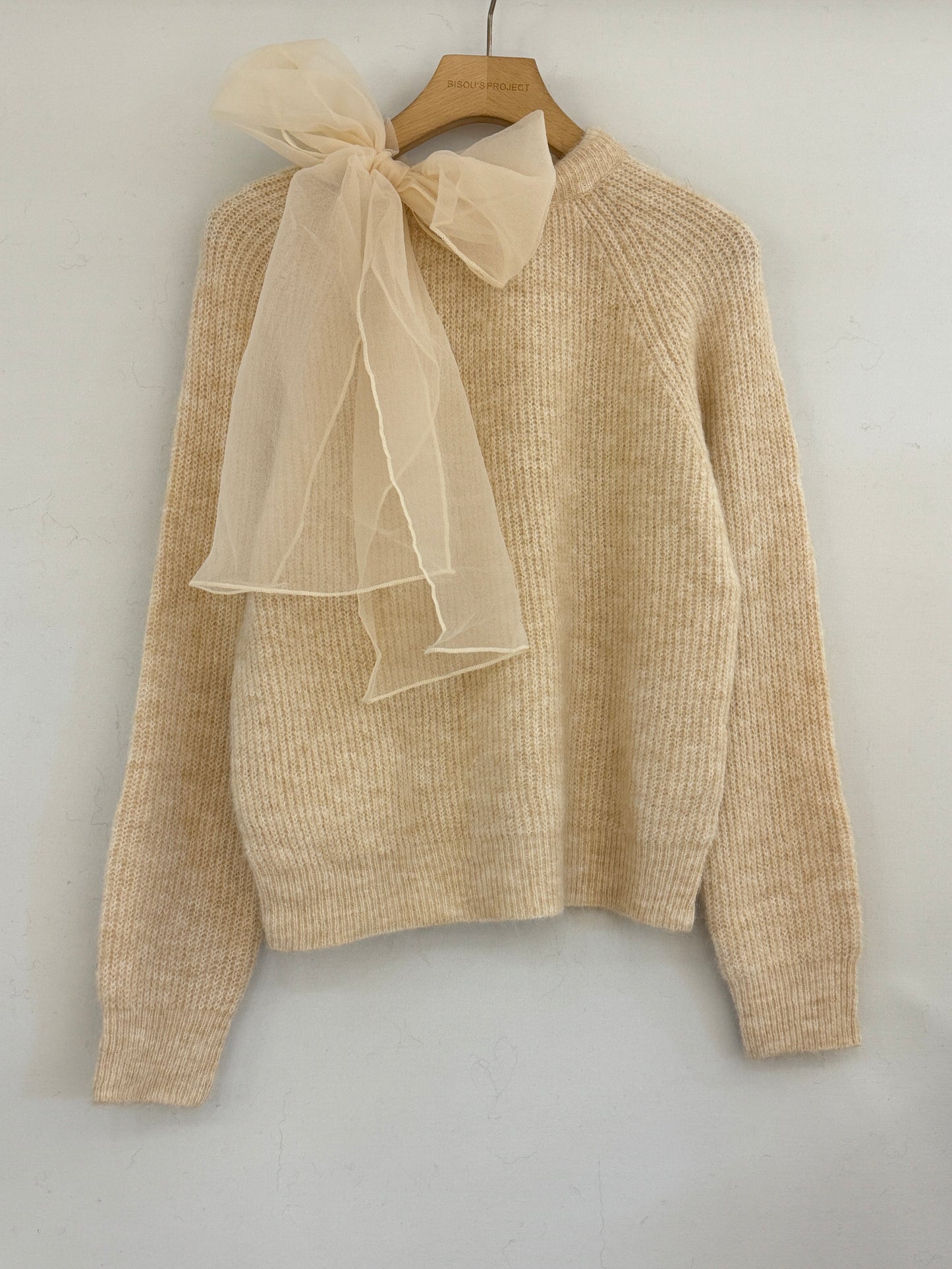 Lydia big bow ecru jumper