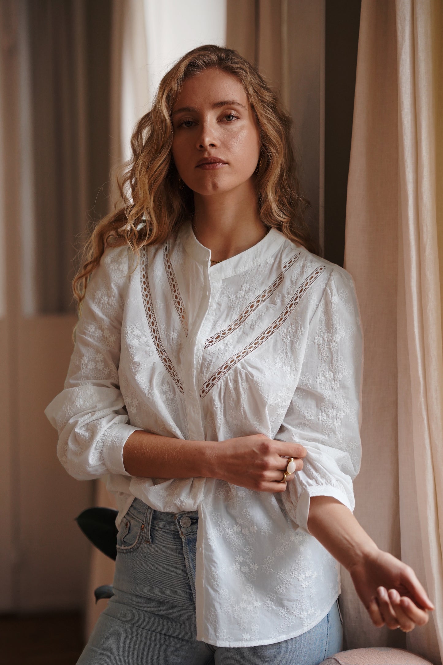 Maria cotton embroidered blouse