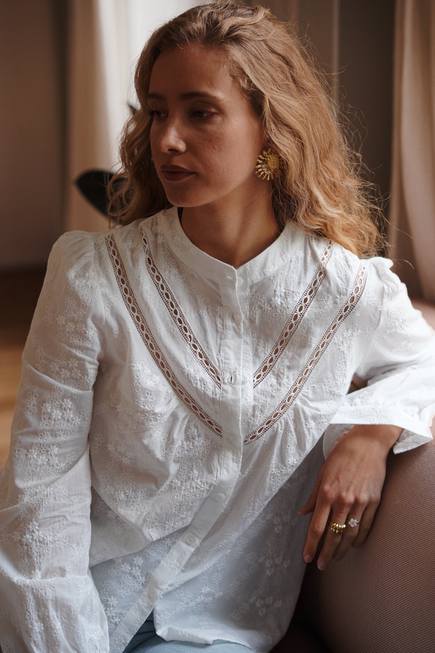 Maria cotton embroidered blouse