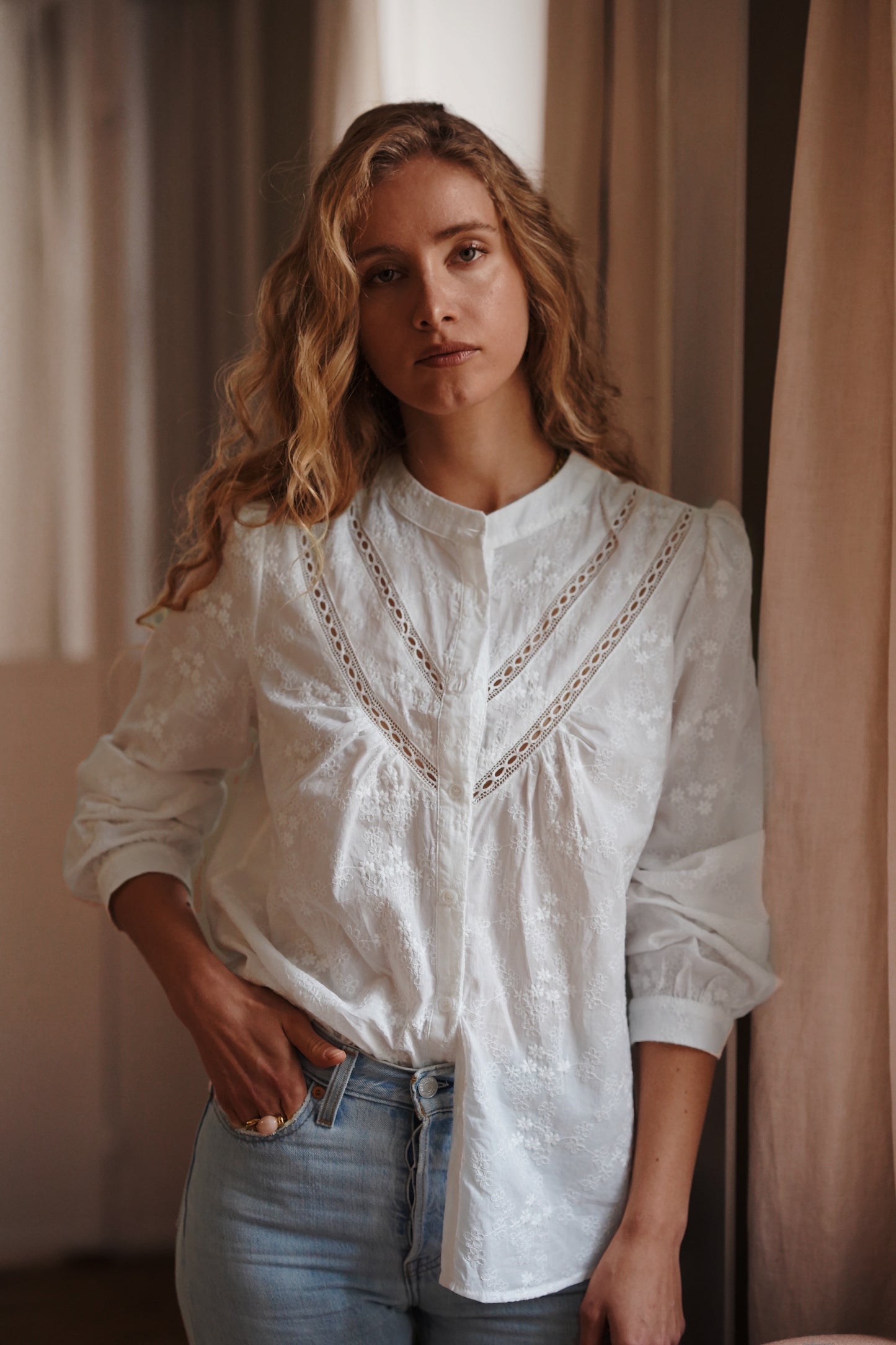 Maria cotton embroidered blouse