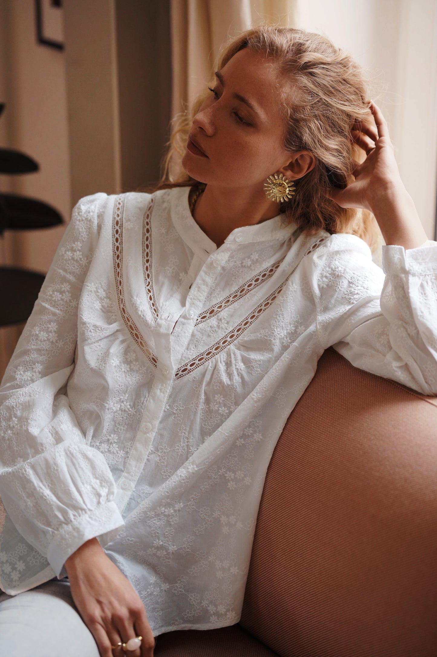 Maria cotton embroidered blouse