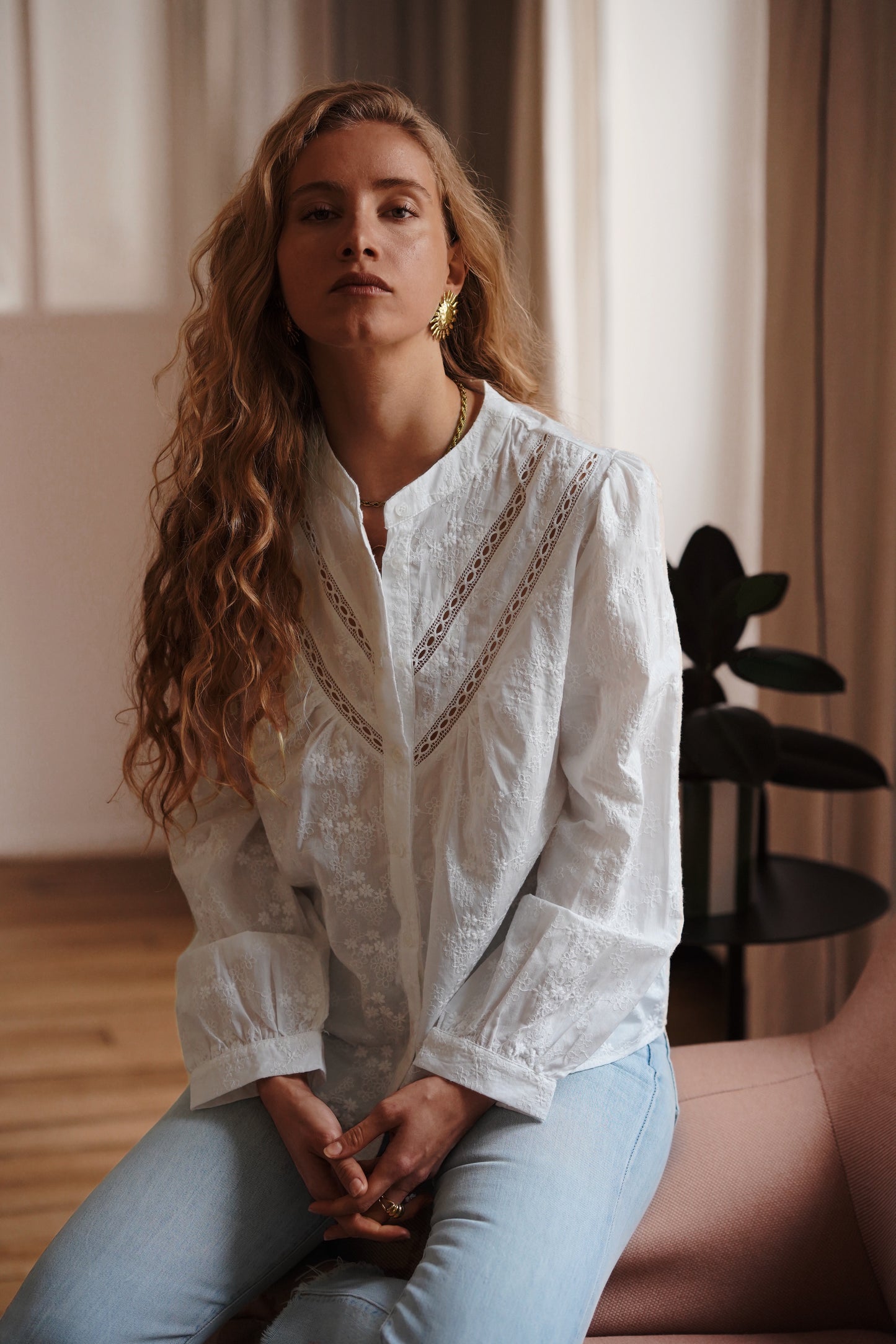 Maria cotton embroidered blouse