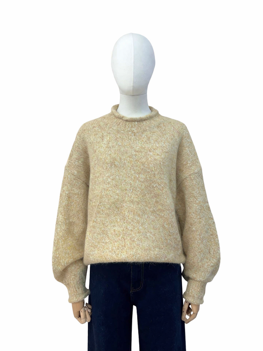 Fran speckled polo neck jumper