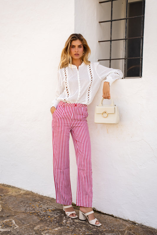Penny red gingham trousers