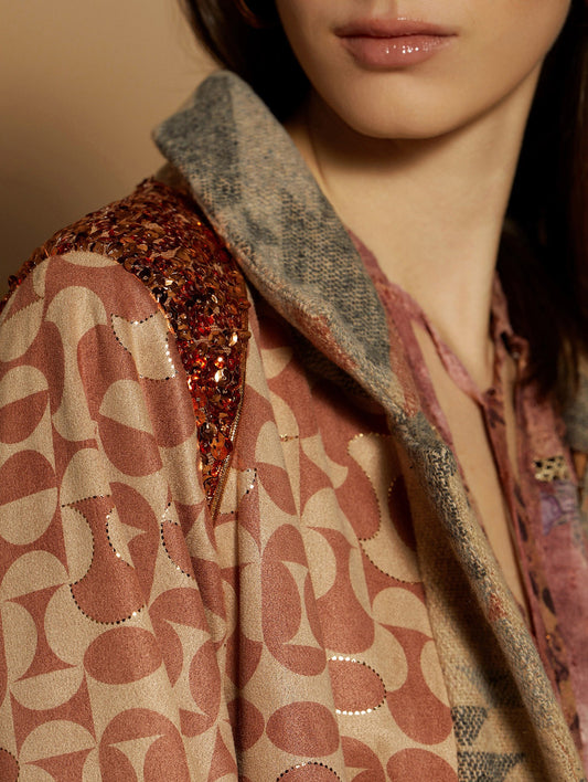 Sequin kaftan coat