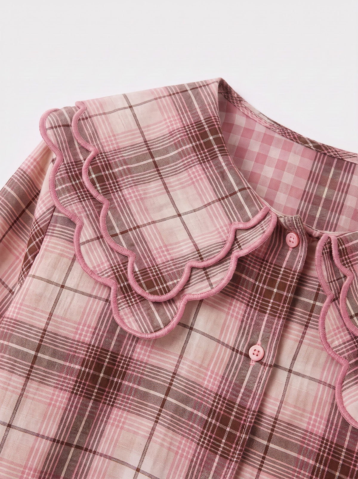 Amber pink Peter Pan check blouse