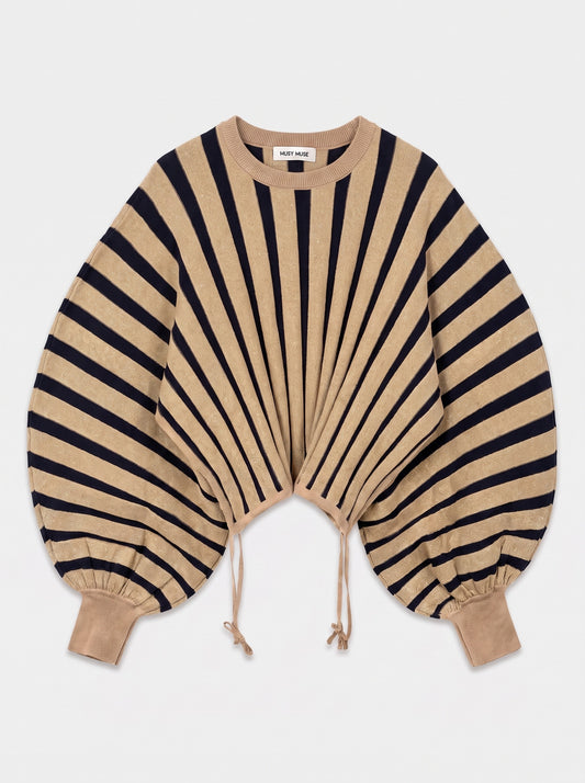 Louise stripe glitter batwing jumper
