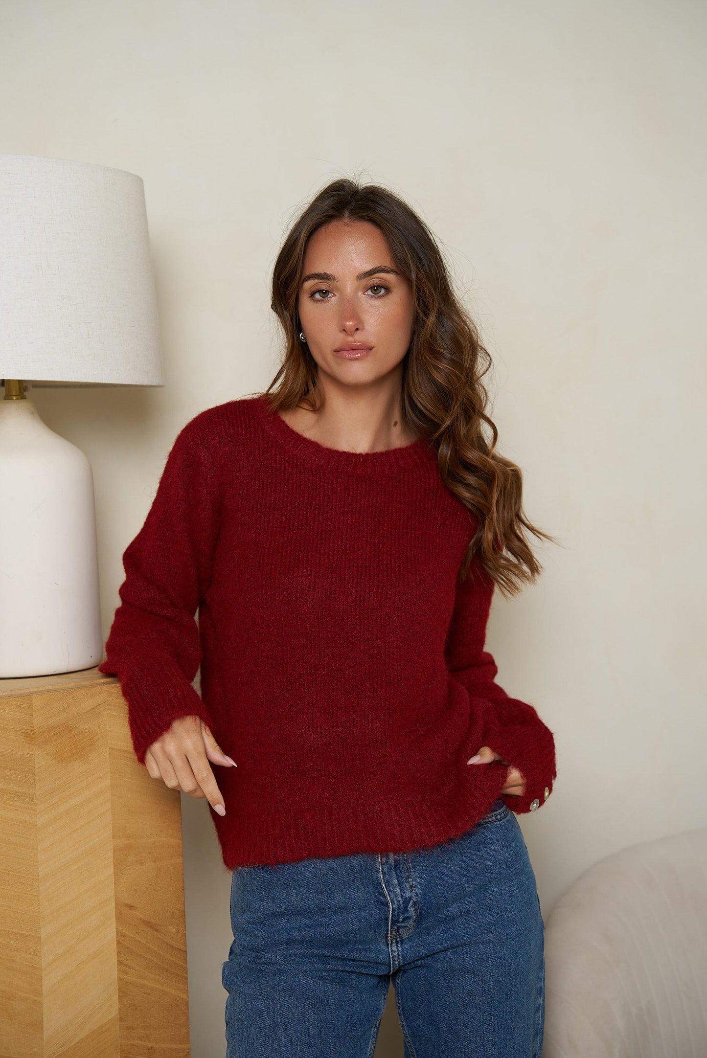 Preorder Bordeaux burgundy fluffy jumper