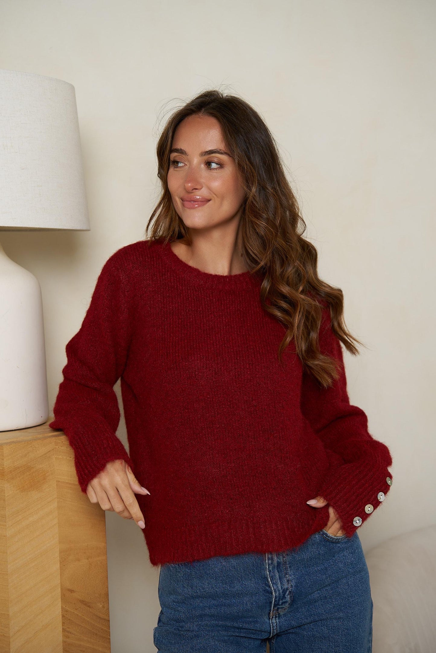 Preorder Bordeaux burgundy fluffy jumper