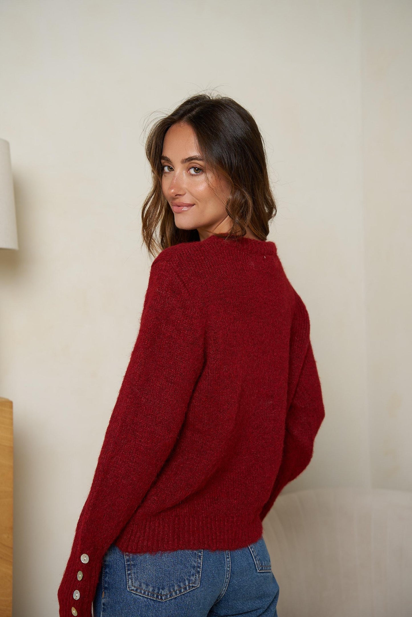 Preorder Bordeaux burgundy fluffy jumper