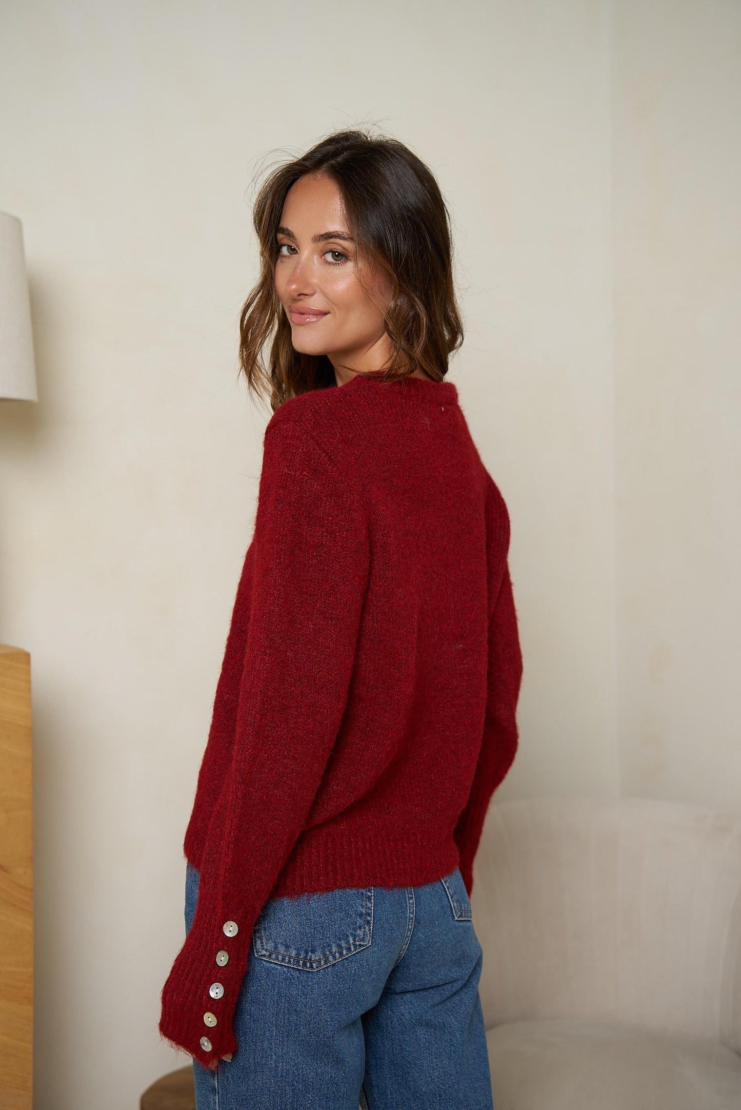 Preorder Bordeaux burgundy fluffy jumper