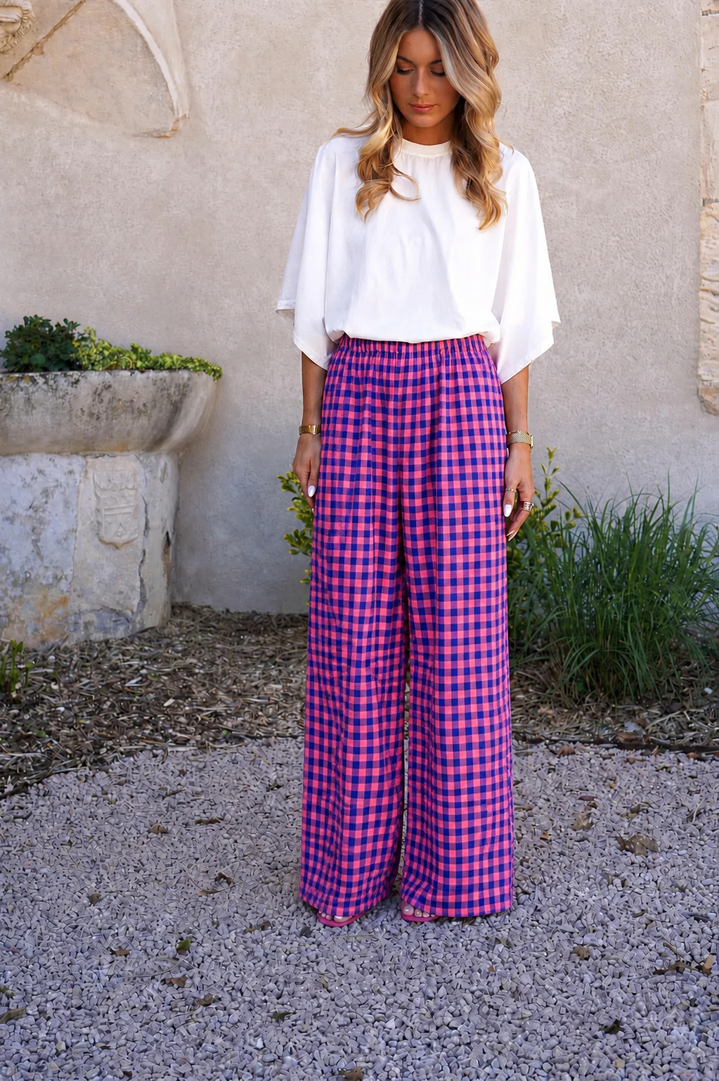 Sasha purple gingham pants