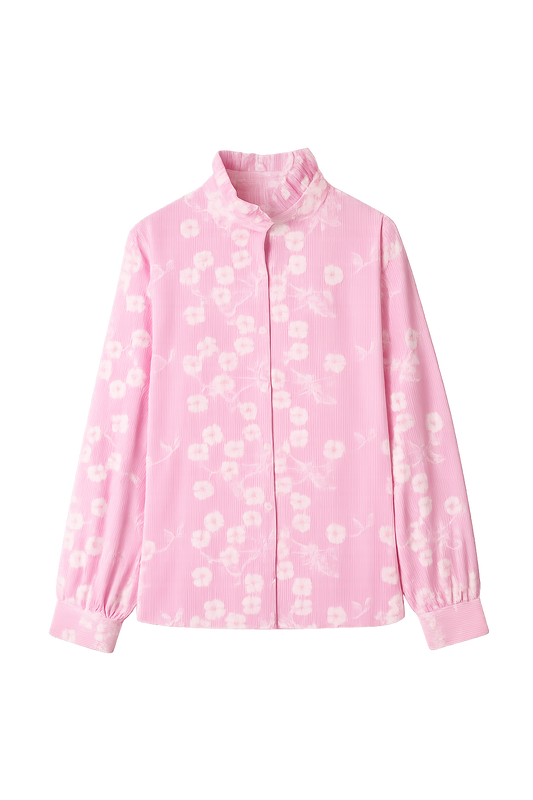 Millie pink striped embroidered blouse